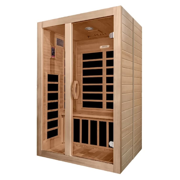 wood sauna on white background