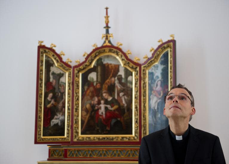 Picture taken on December 3, 2012 shows Bishop of Limburg Franz-Peter Tebartz-van Elst in the chapel of the bishop's residence in Limburg, central Germany