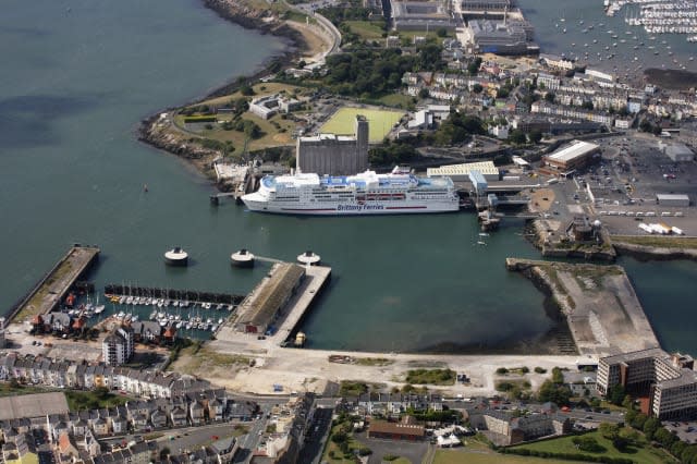 Plymouth Ferry Port: An Aerial View
