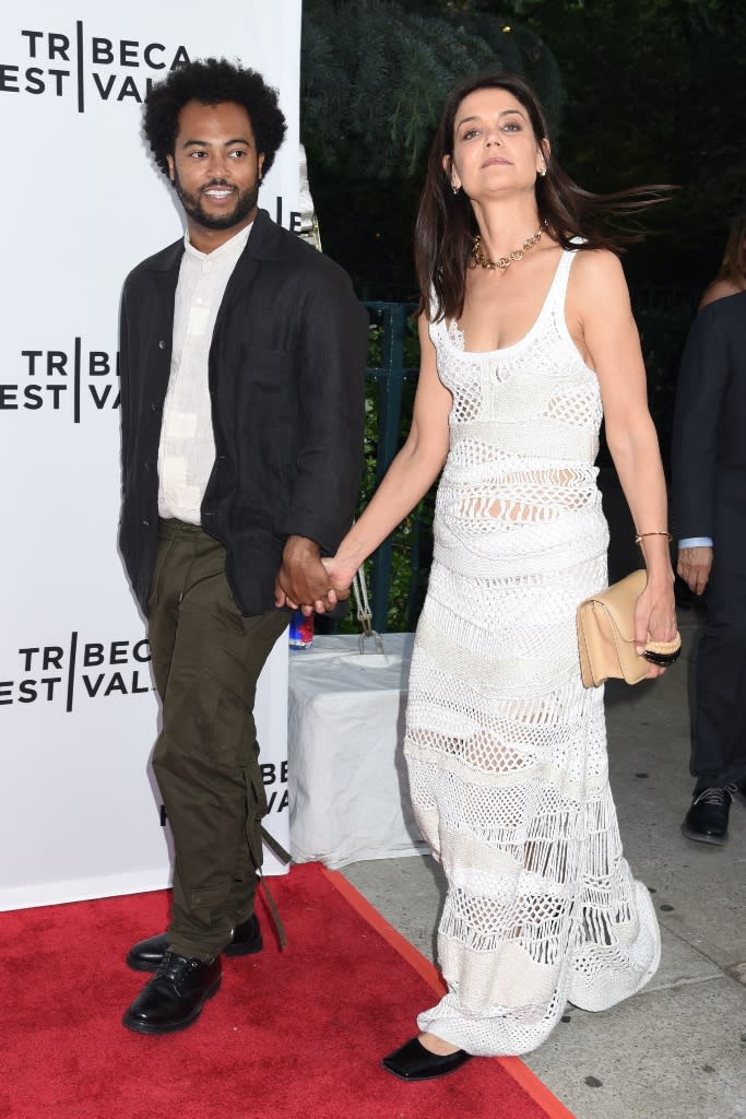 Katie Holmes and Bobby Wooten III attend the world premiere of “Alone Together” at the SVA Theater 1 Silas during the 2022 Tribeca Film Festival in New York City on June 14, 2022. June 2022. - Credit: KCS Presse / MEGA