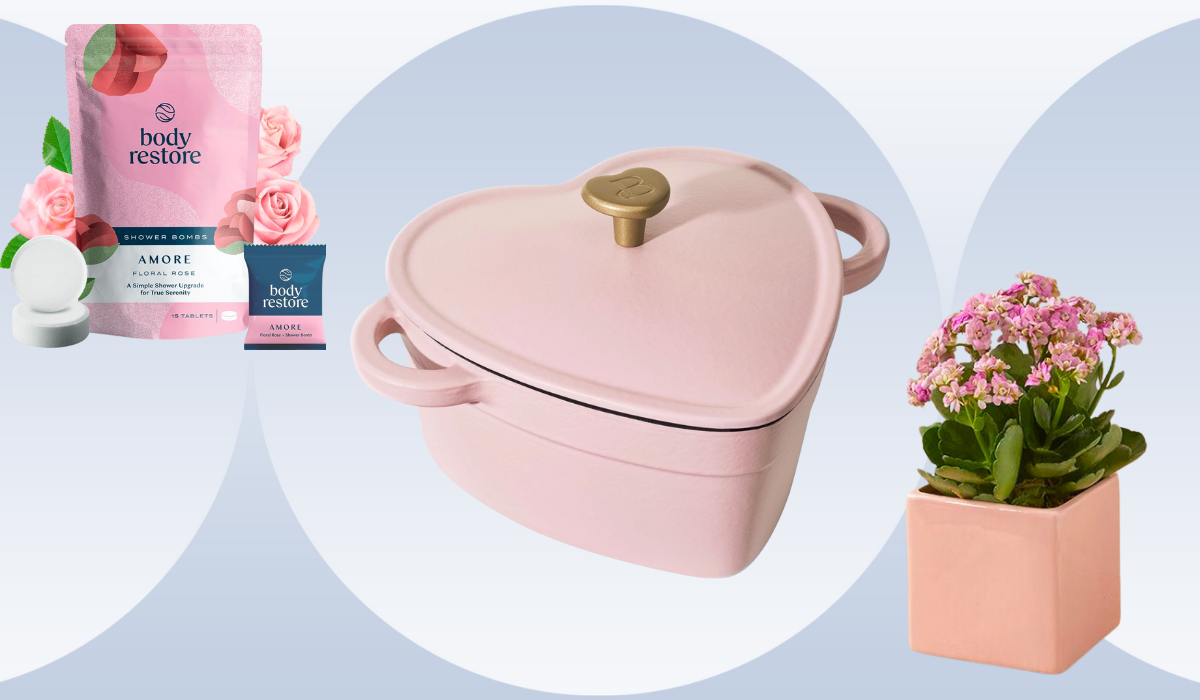 Body Restore Shower Steamers, Heart Dutch Oven, The Bouqs Rose Plant 