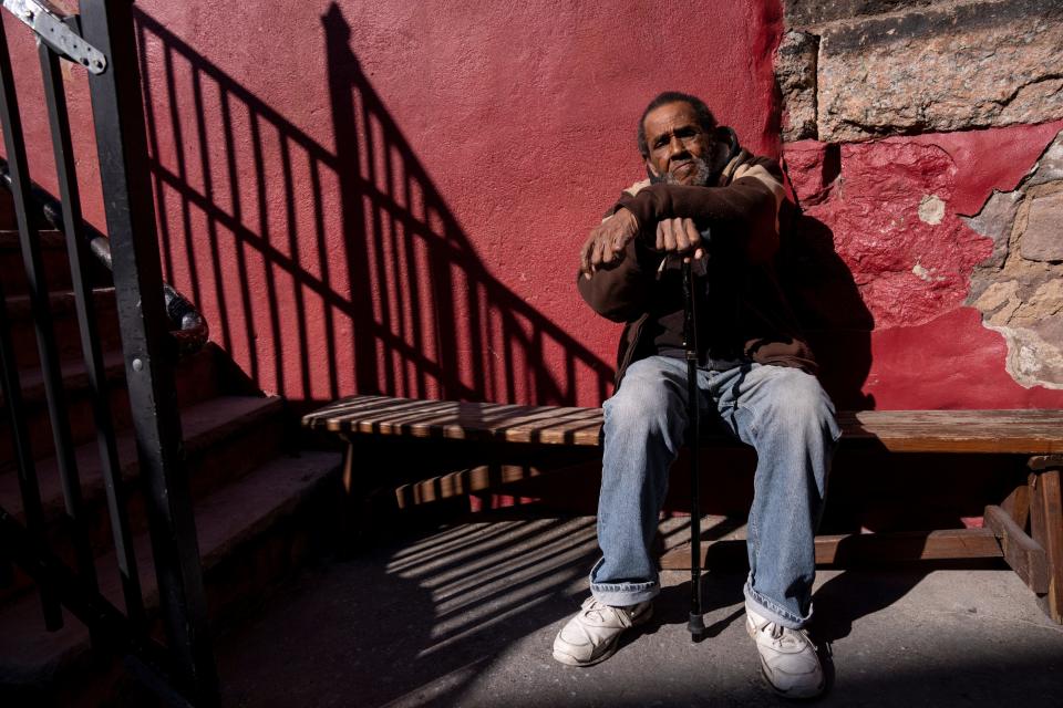 Leonard Proctor, 68, poses for a photo at the men's shelter at St. Paul's Community Development Corporation in Paterson, NJ on Wednesday, Feb. 15, 2023. Proctor was sleeping by abandoned buildings before he made his way to the shelter.