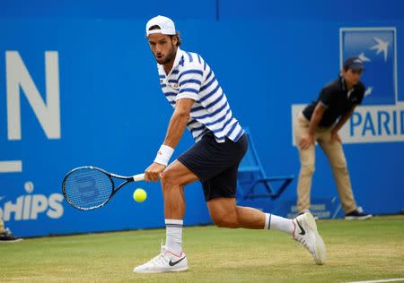 Tennis - Aegon Championships - Queen’s Club, London, Britain - June 25, 2017 Spain's Feliciano Lopez in action during the final against Croatia's Marin Cilic Action Images via Reuters/Tony O'Brien