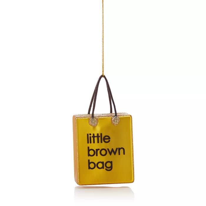 Glass Brown Bag Ornament