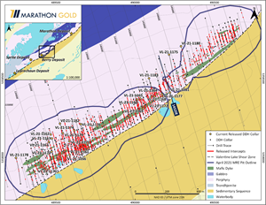 Location of Berry Deposit Exploration Drill Hole Collars VL-21-1160 to VL-21-1183