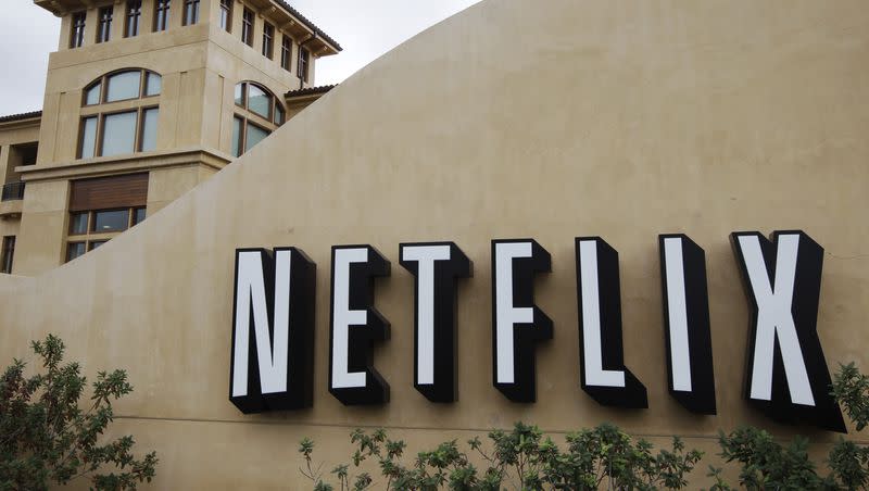 The exterior of Netflix headquarters is seen in Los Gatos, Calif.