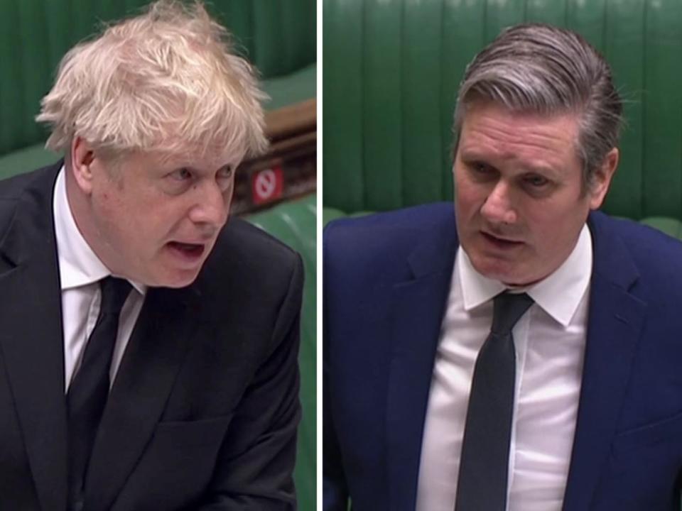 <p>Keir Starmer tried to pin Boris Johnson down on the Greensill lobbying scandal at PMQs</p> (PA)