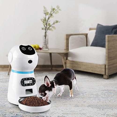 1) pedy Automatic Dog Feeder, 3.5L Smart Timed Dog Food Dispenser with Stainless Steel Food Bowl, Voice Recording, Dual Power Supply and Accurate Timer Programmable Up to 4 Meals a Day for Cats and Dogs