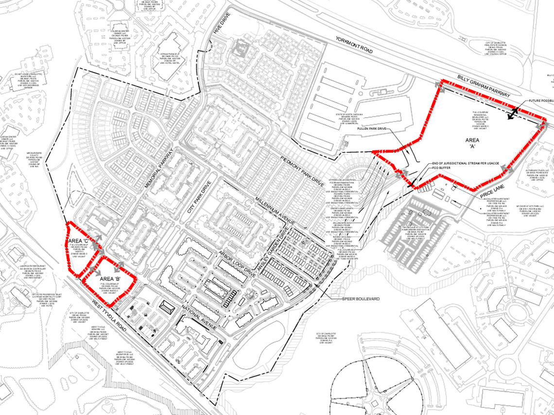 Pope & Land Real Estate received rezoning approval for 20 acres at City Park in Charlotte. The total development takes up 150 acres and includes homes, apartments and retail.