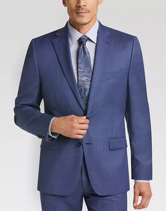 Navy Windowpane Classic Fit Suit