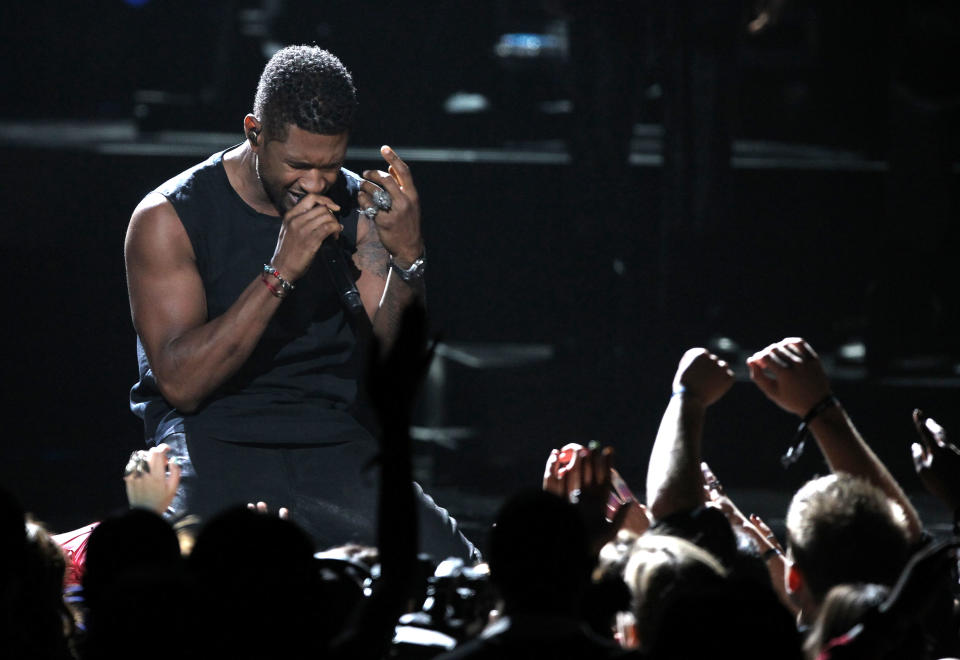 Usher performs at the BET Awards on Sunday, July 1, 2012, in Los Angeles. (Photo by Matt Sayles/Invision/AP)