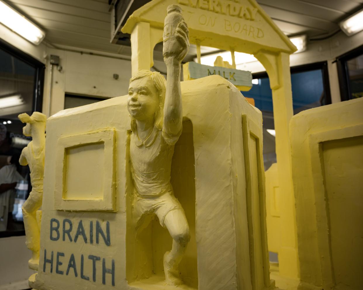 "Dairy Every Day is a Healthy Way - Keeping Kids' Health on Track" was the theme of 2023 butter sculpture unveiled at the New York State Fairgrounds in Syracuse. The 2024 butter sculpture is currently being carved at the site, and will be unveiled on Aug. 20.