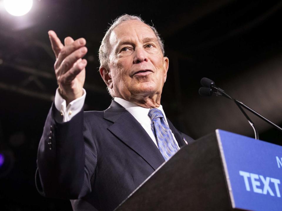 Mike Bloomberg at a campaign rally in Tennessee, 12 February: Getty Images