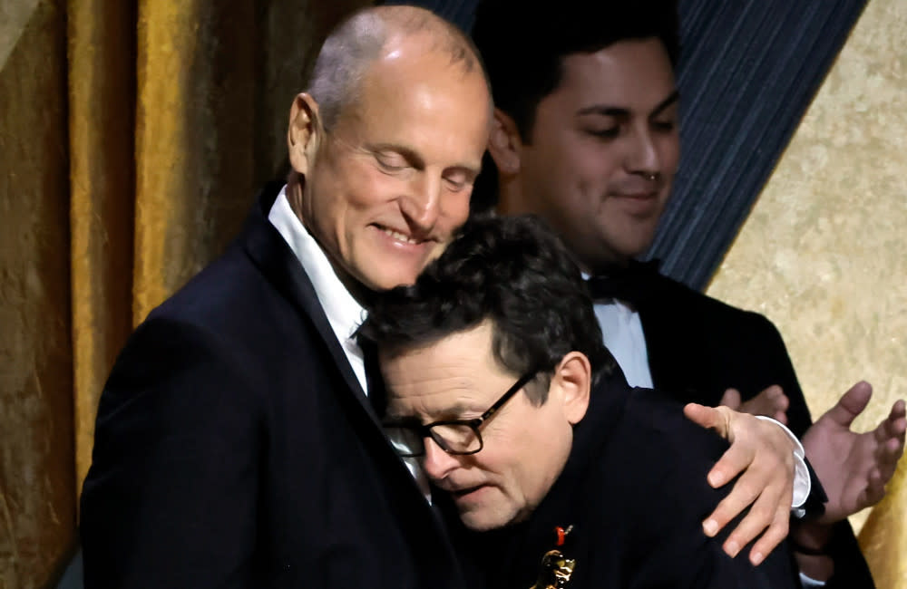 Woody Harrelson presented Michael J Fox with his award credit:Bang Showbiz