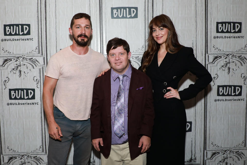 Dakota Johnson opens up about Shia LaBeouf's 2017 arrest while the co-stars were filming "The Peanut Butter Falcon." (Photo: Getty Images)