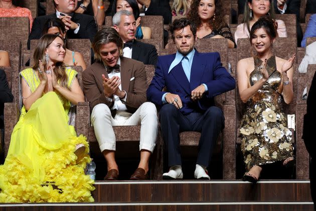 Olivia Wilde, Chris Pine, Harry Styles y Gemma Chan, en el Festival de Venecia el 31 de agosto de 2022. (Photo: Vittorio Zunino Celotto via Getty Images)