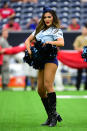 <p>The Houston Texans cheerleaders rev up the crowd in a salute to service during the football game between the Indianapolis Colts and the Houston Texans on November 5, 2017 at NRG Stadium in Houston, Texas. (Photo by Ken Murray/Icon Sportswire) </p>