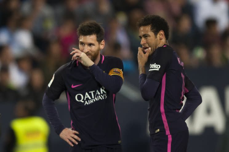 Lionel Mess y Neymar (AP Foto/Daniel Tejedor)