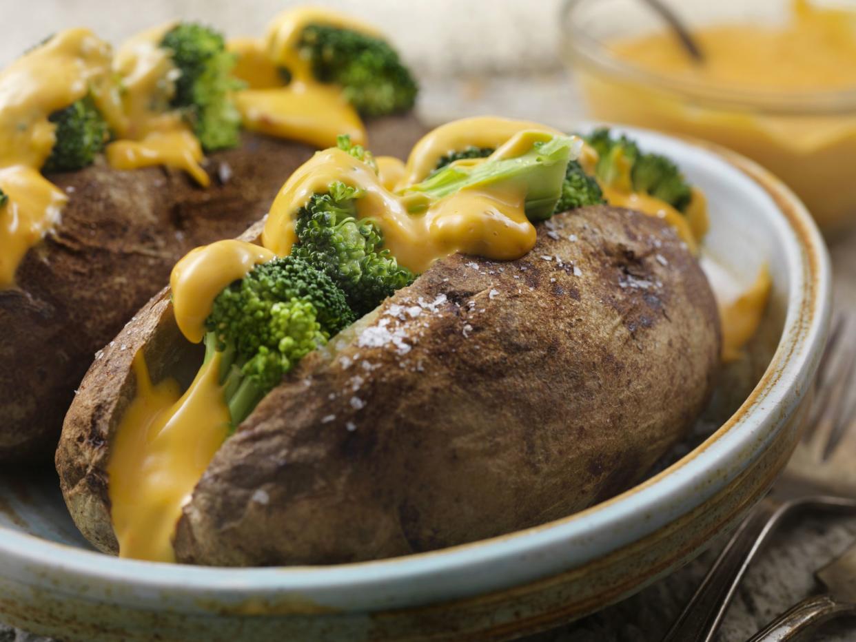 Cheese and Broccoli Stuffed Potatoes