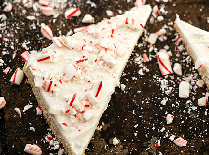 Frosted Peppermint Sugar Cookie Bars