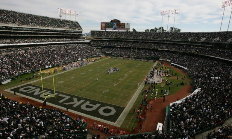 A general view of the Oakland Raiders stadium.