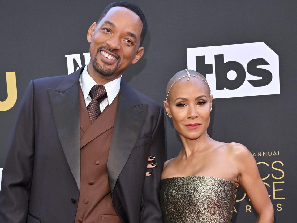 Jada Pinkett Smith and Will Smith at the 2022 Critics' Choice Awards.