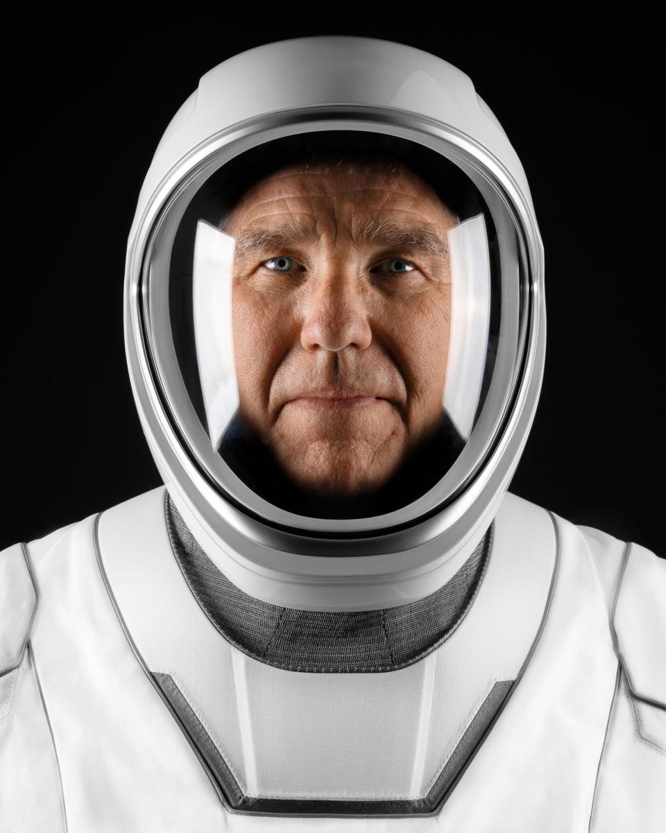 Astronaut Stephen Bowen of NASA's Commercial Crew Program, SpaceX Crew-6 Commander, poses for a portrait in his pressure suit at SpaceX headquarters in Hawthorne, California.