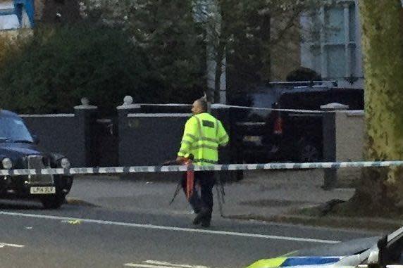 Collision: Police officer at the scene of the crash