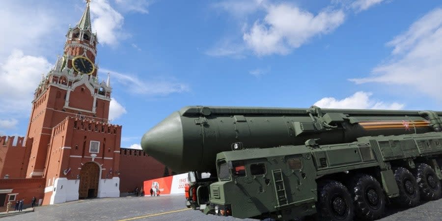 Russian nuclear weapons parading in Moscow