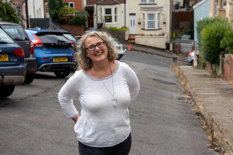 Helen Loney, loves the 'stunning views' from her home in Vale Street, Bristol. (SWNS)
