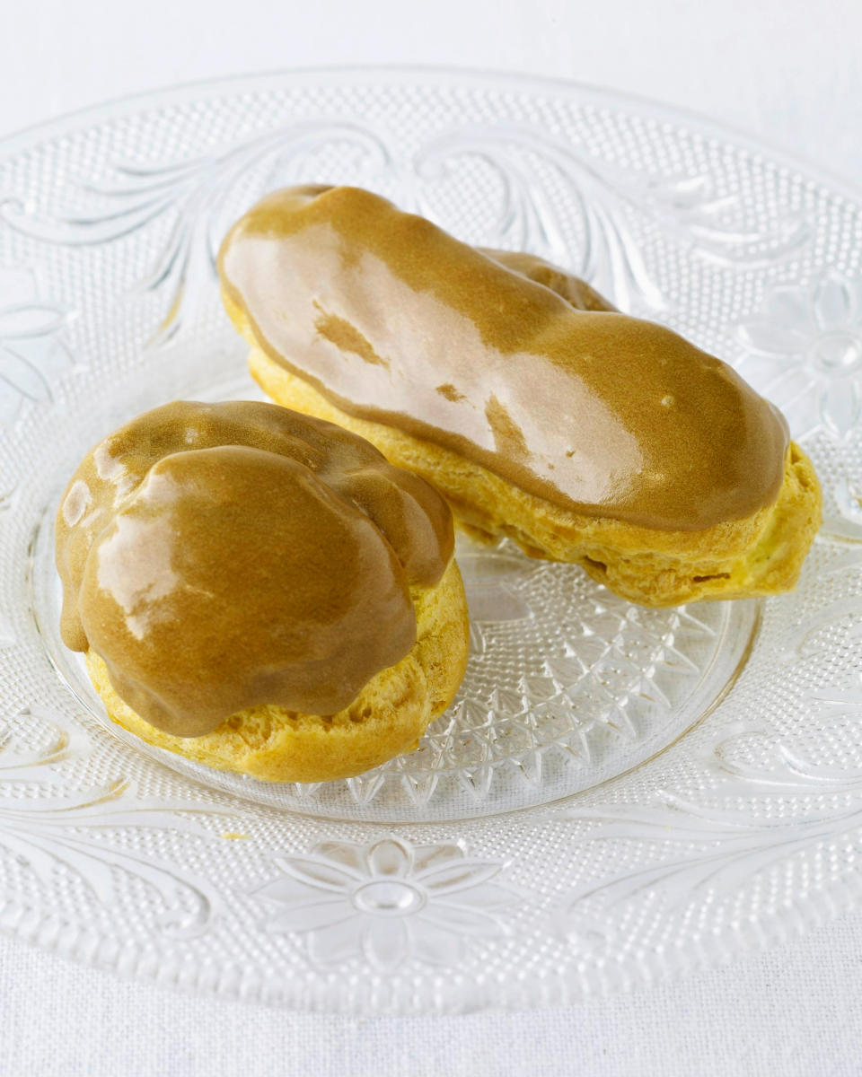 Cream Puffs with Pastry Cream and Maple-Espresso Glaze