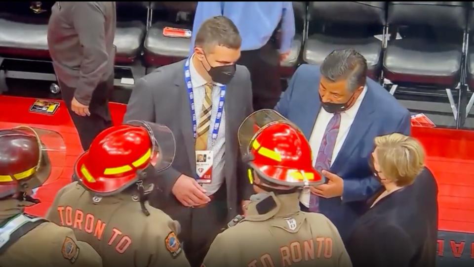 One of Scotiabank Arena's speakers caught fire, causing the whole venue to be evacuated in the middle of the Raptors' game vs. the Pacers.