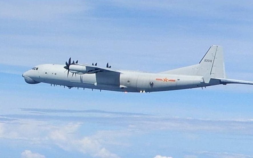 An image of a Chinese Y-8 anti-submarine warfare aircraft entering Taiwan's Air Identification Zone - Taiwanese MInistry of Defence/EPA-EFE-Shutterstock