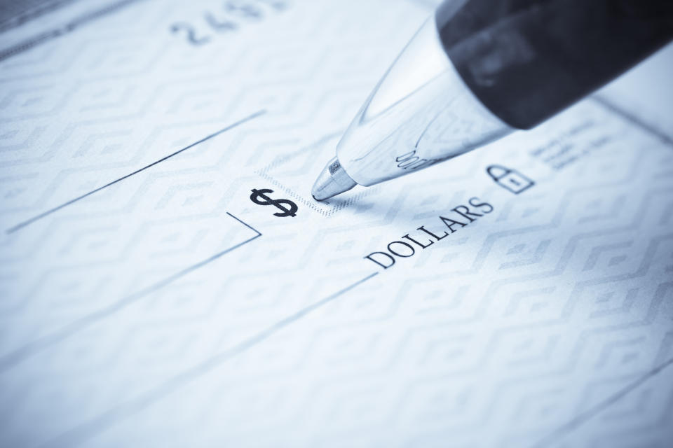 Pizzeria staff returned the cheque to the woman. Source: Getty Images, file