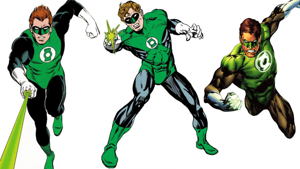 Green Lantern costumes in comics through the ages