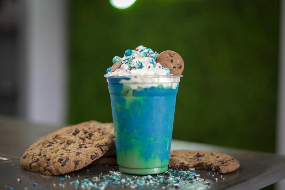 The Cookie Monster Latte is flavored with chocolate chip cookie dough. It is available at Genesis Coffee House + Eatery during Lexington Coffee + Tea Week which will feature 24 local locations.