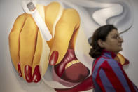 The artwork Smoker (1975) by US-American artist Tom Wesselmann is on display at the international art show Art Basel, in Basel, Switzerland, Tuesday, June 11, 2024. (Georgios Kefalas/Keystone via AP)