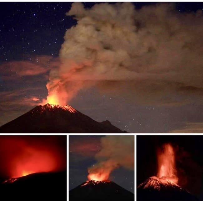 Volcán Popocatépetl registra explosión con material incandescente