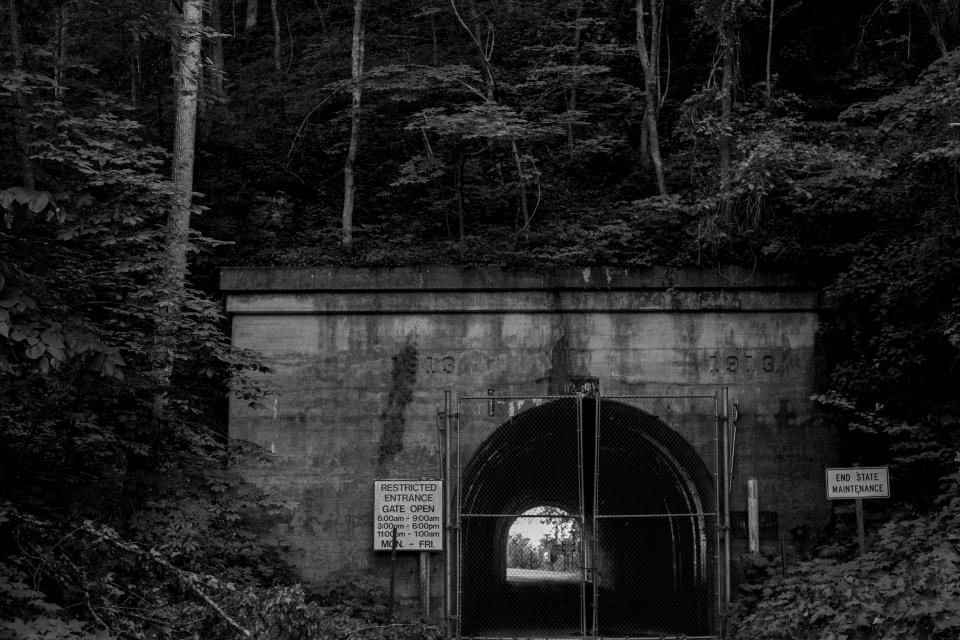 A tunnel dating back to 1913 acts as one of the entrances to the Radford Army Ammunition Plant. (Photo: Ashley Gilbertson/VII Photo, special to ProPublica)