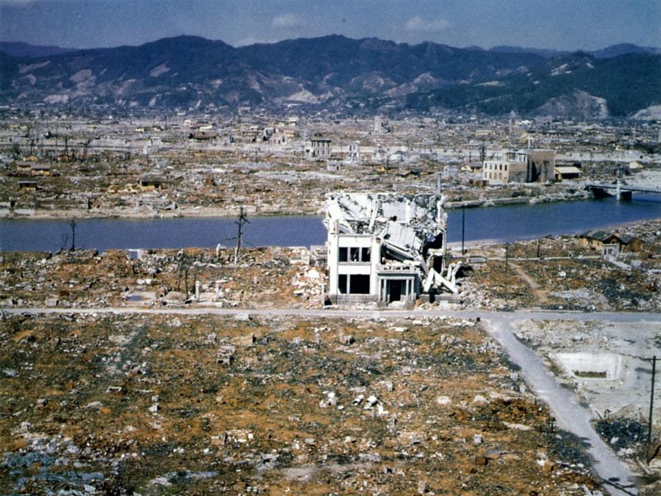 Hiroshima shown eight months after the atomic bomb was dropped.