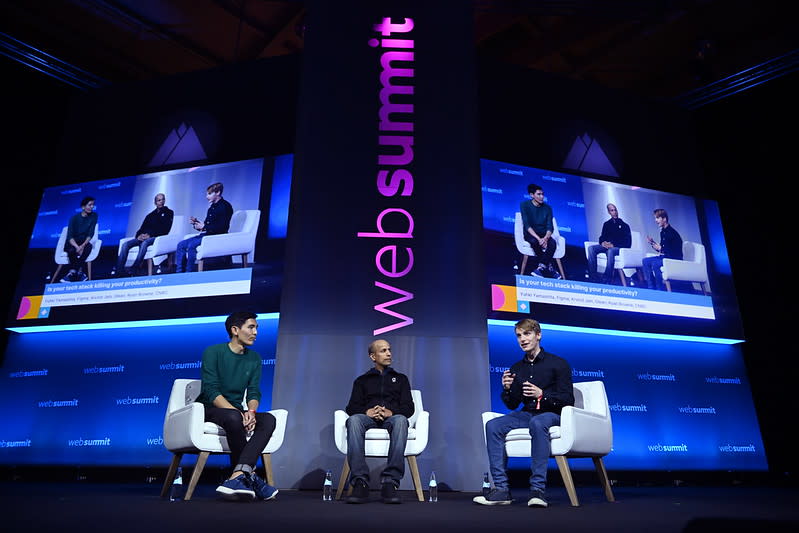 Arvind Jain, centre, co-founded Glean, the search and discovery tool for the modern workplace. Photo: Sportsfile