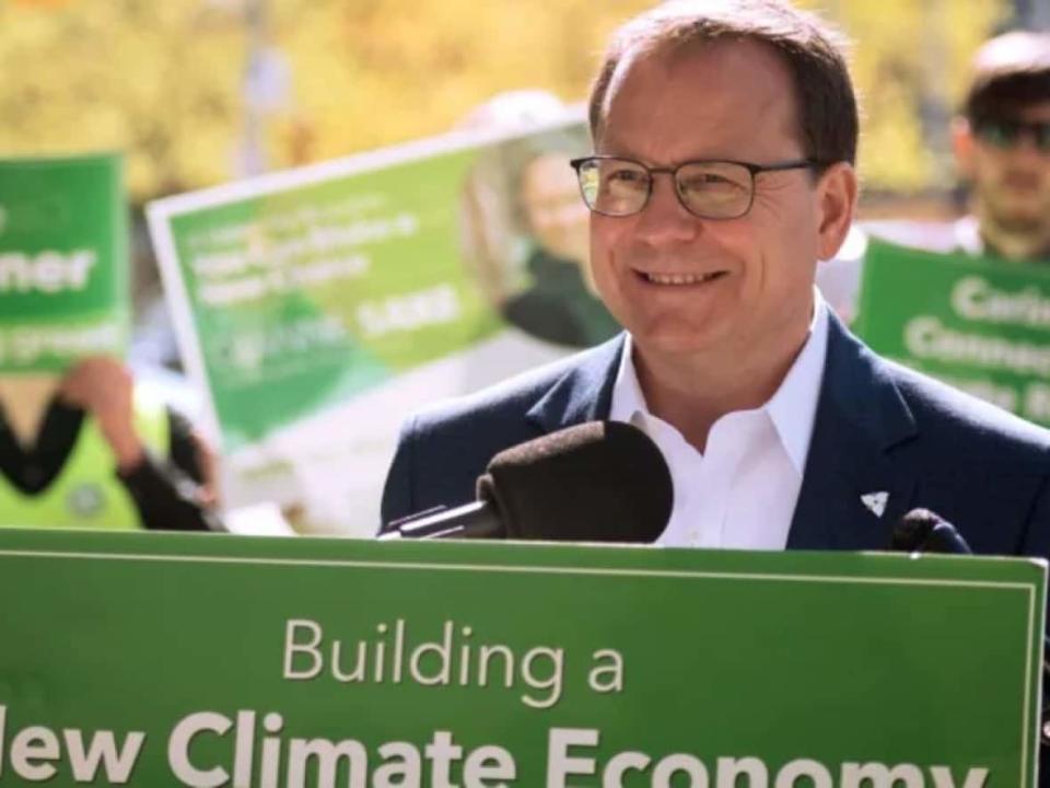 Ontario Green Party leader Mike Schreiner does not want to see natural gas powered turbines fired up in Windsor. (Tijana Martin/Canadian Press - image credit)