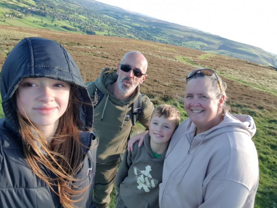 Northwich Guardian: (L-R): Eloise with dad, Rob Laws; brother, Sam Laws; and mum, Rachel Laws - the teen hopes to clock up more weekend miles with the help of her family 