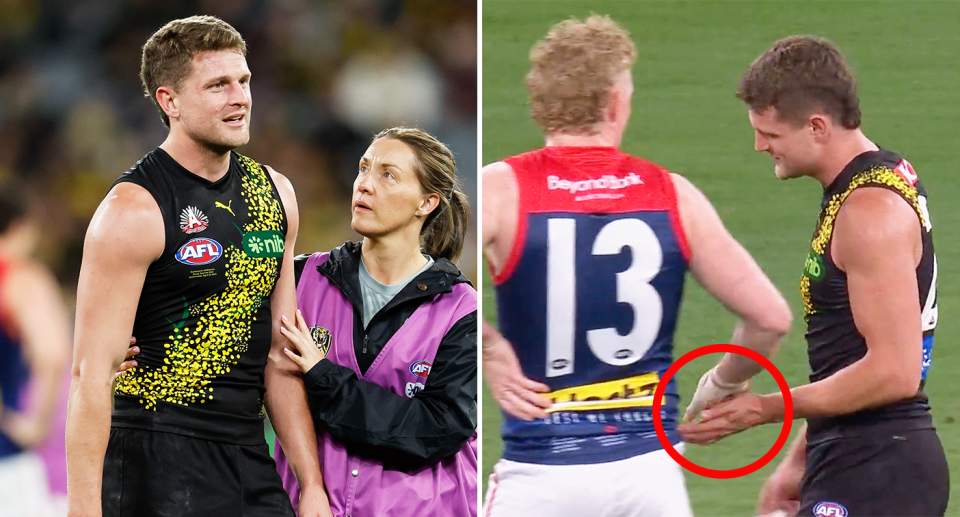 Richmond midfielder Jacob Hopper left and pictured with Clayton Oliver right