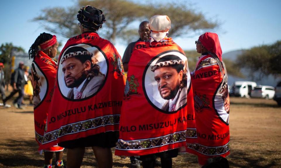 Women celebrate the coronation of South Africa’s Zulu king
