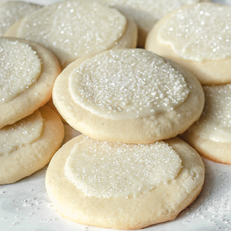 <p>Cheneé Today</p><p>Peppermint white chocolate sugar cookies for a sparkling holiday treat!</p><p><strong>Get the recipe: <a href="https://cheneetoday.com/sparkly-peppermint-sugar-cookies/" rel="nofollow noopener" target="_blank" data-ylk="slk:Peppermint Sugar Cookies;elm:context_link;itc:0;sec:content-canvas" class="link rapid-noclick-resp"><em>Peppermint Sugar Cookies</em></a></strong></p>