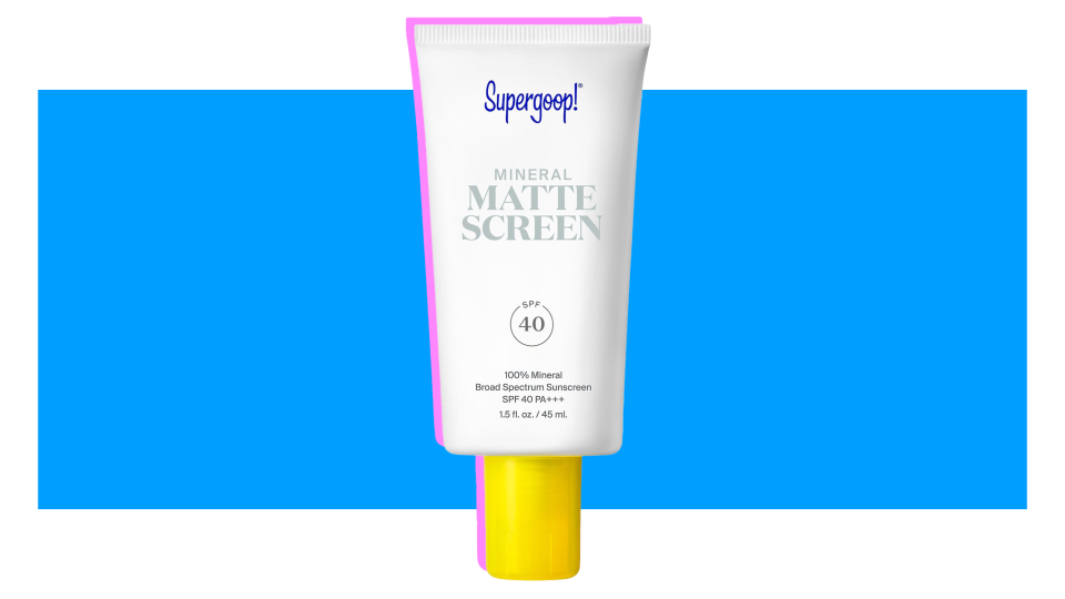 For a skin-blurring, mattifying effect, reach for the Supergoop Mineral Mattescreen Sunscreen.