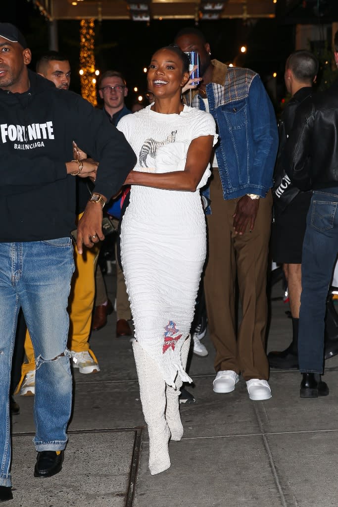 Gabrielle Union and Dwyane Wade head to dinner in New York City on April 30, 2022. - Credit: ZapatA/MEGA