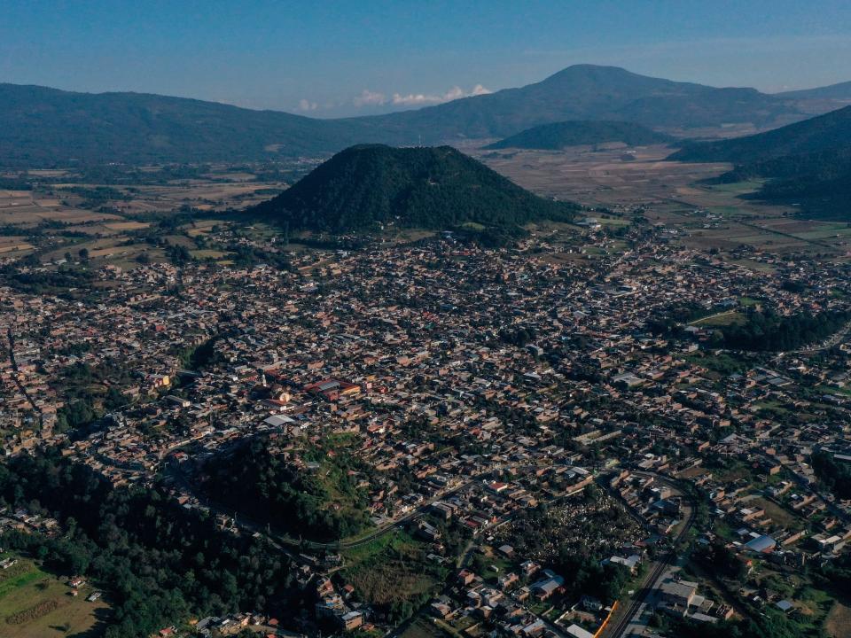 Aerial view of Cheran, Michoacan state, Mexico, on December 10, 2019.