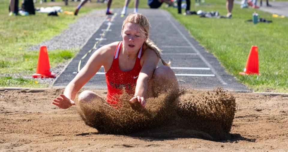 Shelby's Madison Henkel competed at the 91st Mehock Relays earlier this season. On Thursday, she helped the Whippets win the MOAC championships.